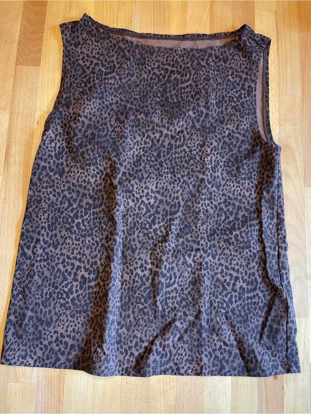 GAP Brown Leopard-Trim Sleeveless Tank